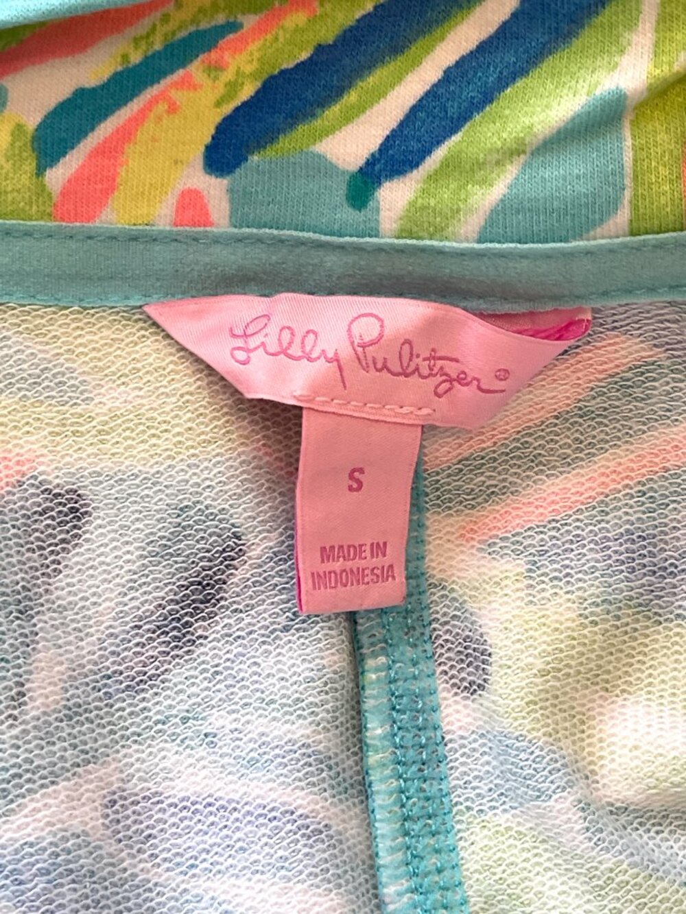 New Lilly Pulitzer Jacket Dee Dee Serenity Green Blue Leaf Small - Picture 5 of 7